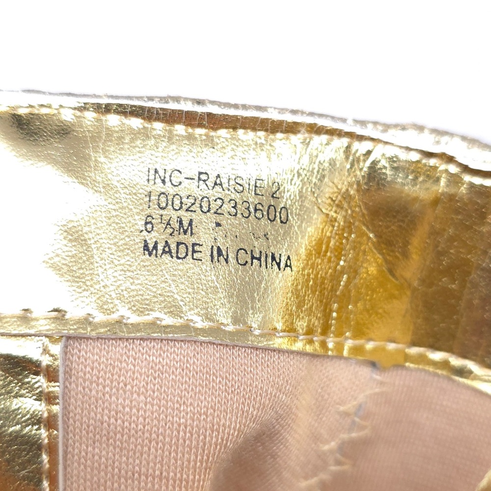 INC International Concepts Ankle Boots Raisiep Gold Woven Size 6.5 M - Picture 9 of 12